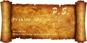 Prikler Sára névjegykártya