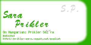 sara prikler business card